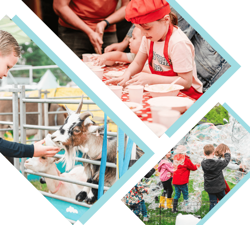 Plenty of activities for the kids - A Mobile Educational Farm, Cooking Classes, and Bubble Performers